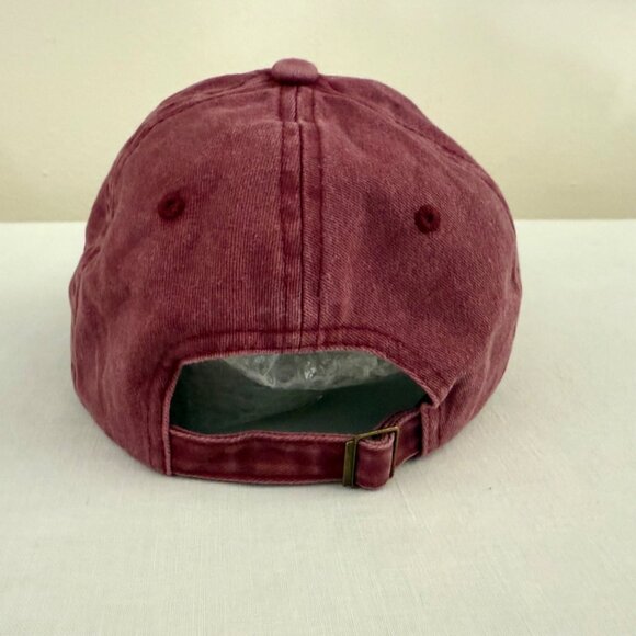 Music Note Baseball Cap Adjustable Treble Clef Heart Hat Burgundy Red - Picture 3 of 10